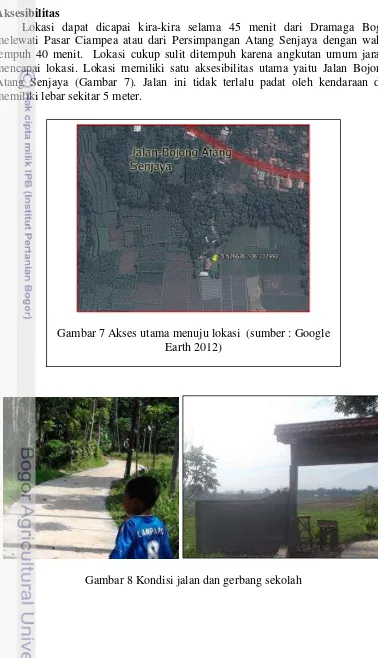 Gambar 7 Akses utama menuju lokasi  (sumber : Google 