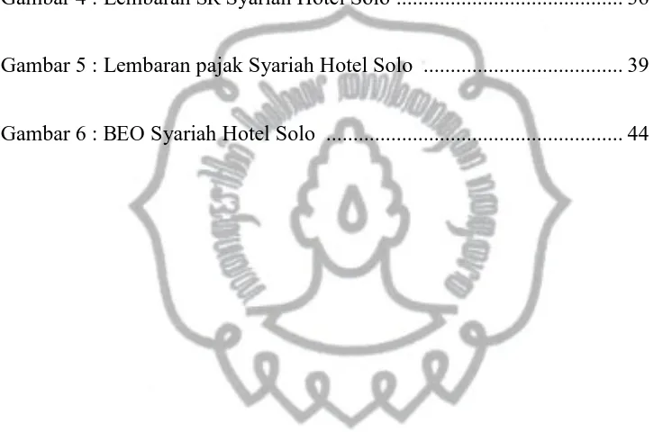 Gambar 4 : Lembaran SR Syariah Hotel Solo  .......................................... 36 