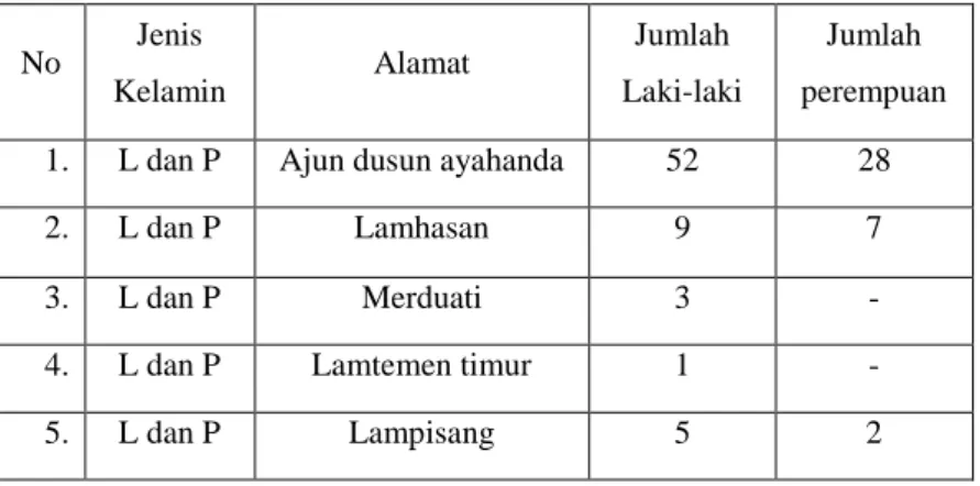 Table  4.  3:  Daftar  jumlah  jamaah  yang  mengikuti  pengajian  di  Balai  Pengajian Darul Mustami’in