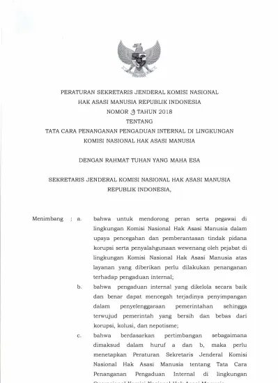 DENGAN RAHMAT TUHAN YANG MAHA ESA SEKRETARIS JENDERAL KOMISI NASIONAL ...