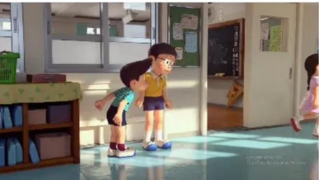 Gambar 1. Nobita diintimidasi oleh temannya (01:56-02:14) 