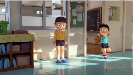Gambar 8. Suasana sekolah Nobita (01:55-02:03) 