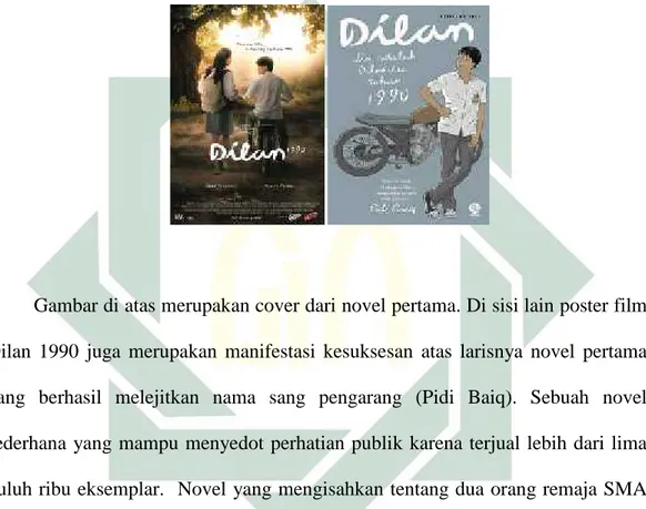 Gambar 3.1 Poster Film dan Cover Novel Dilan 1990