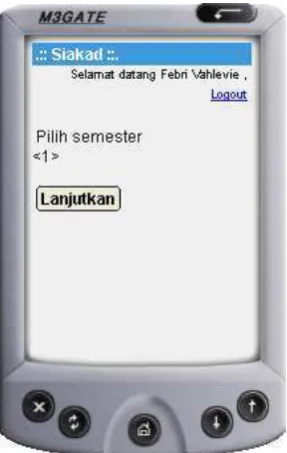 Gambar 4.39 Tampilan memilih menu setelah berhasil login 