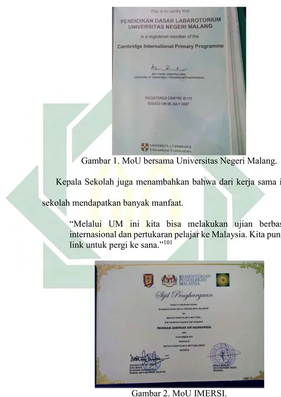 Gambar 1. MoU bersama Universitas Negeri Malang. 