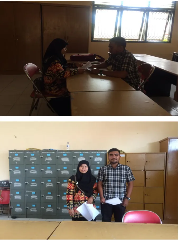 Gambar 6. Wawancara dengan ibuk Ichwani selaku guru jurusan Logam di SMKN 1 Mesjid Raya 