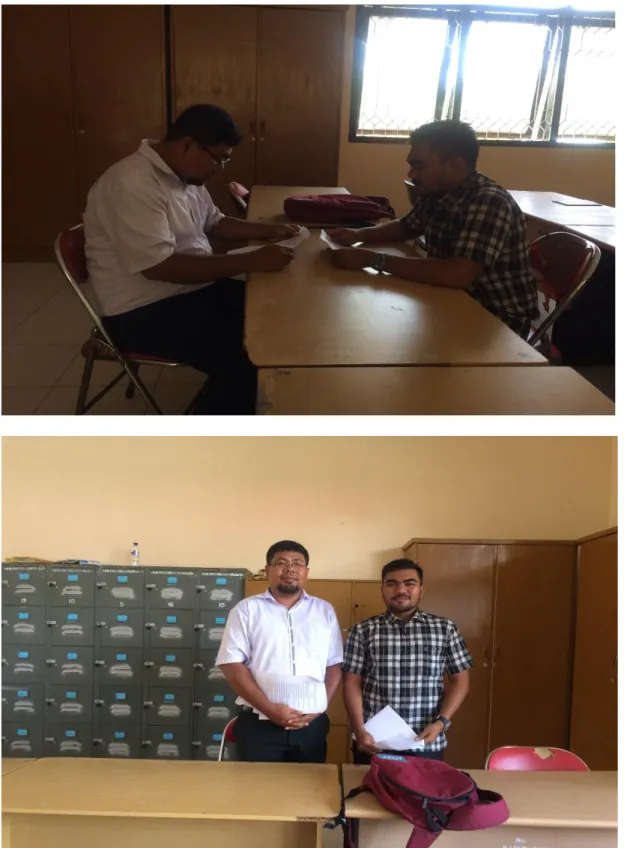 Gambar 3. Wawancara dengan bapak Murtopo Tamba sebagai guru jurusan TKR di SMKN 1   Mesjid Raya 