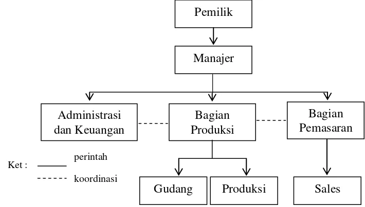 Gambar 3. Struktur organisasi CV Hijau Daun Grup 