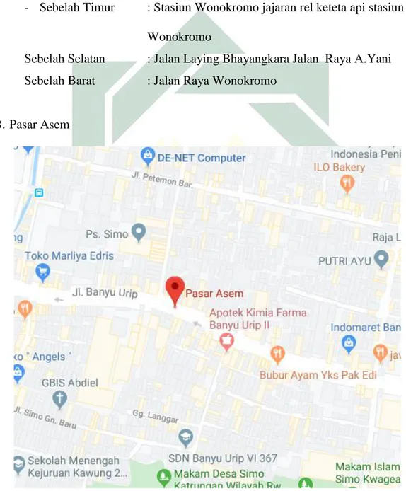 Gambar 3.2 Lokasi Pasar Asem Surabaya 