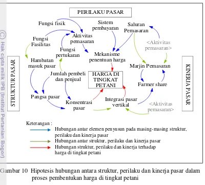 Gambar 10  Hipotesis hubungan antara struktur, perilaku dan kinerja pasar dalam  