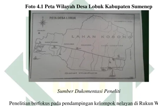 Foto 4.1 Peta Wilayah Desa Lobuk Kabupaten Sumenep 