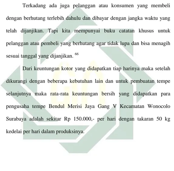 Tabel 3.4. Pendapatan pemilik Home Industry tempe per bulan 