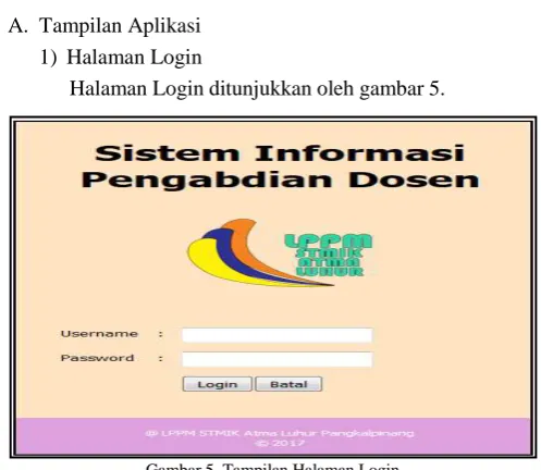 Gambar 5. Tampilan Halaman Login 