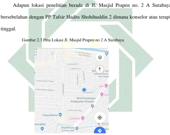 Gambar 2.3 Peta Lokasi Jl. Masjid Prapen no 2 A Surabaya 