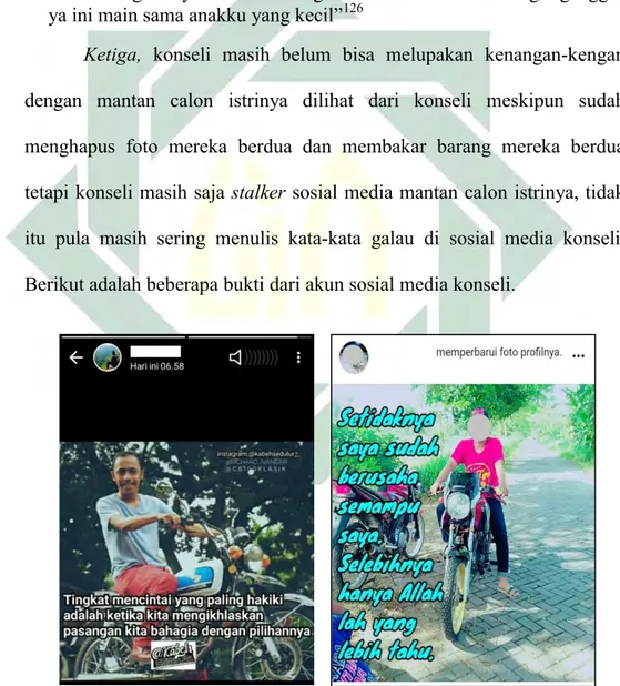 Gambar 3.1 Story WhatsApp dan Facebook Konseli                                                             