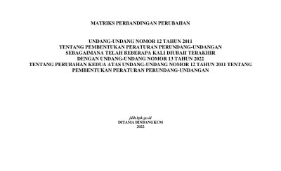 PENGUNDANGAN - MATRIKS PERBANDINGAN PERUBAHAN