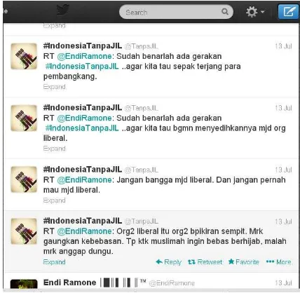 Gambar 3.7. Contoh retweetSumber : Laman Twitter #IndonesiaTanpaJIL  tentang Sepilis  
