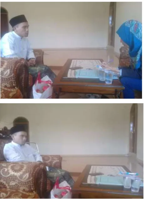 Gambar 3. Wawancara dengan ustad Tsuban pengurus pondok  pesantren Attauhidiyyah dilakukan pada tanggal 8 Mei 2017 