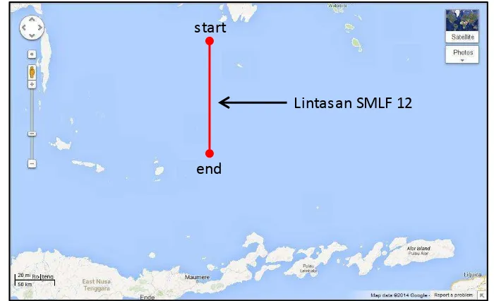 Gambar 3.5 Lokasi lintasan SMLF-12 (www. maps.google.com). 
