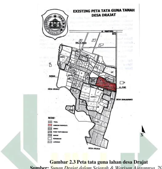 Gambar 2.3 Peta tata guna lahan desa Drajat 