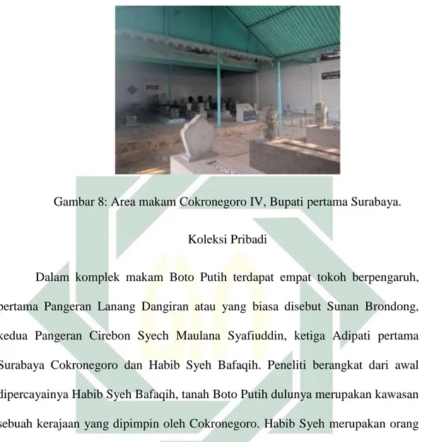 Gambar 8: Area makam Cokronegoro IV, Bupati pertama Surabaya.   Koleksi Pribadi  