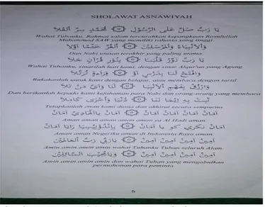 Gambar 5. Bacaan do‟a shalawat asnawiyah