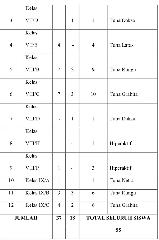 Tabel 4.3: Data Siswa SLBN.Pidie Tingkat SMALB 