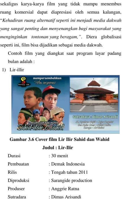 Gambar 3.6 Cover film Lir Ilir Sahid dan Wahid  Judul : Lir-Ilir 