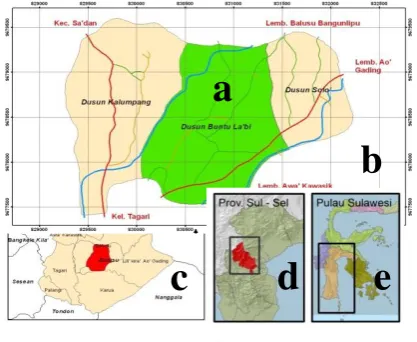 Figure 1. Study Area of Buntula’bi Sub-village  