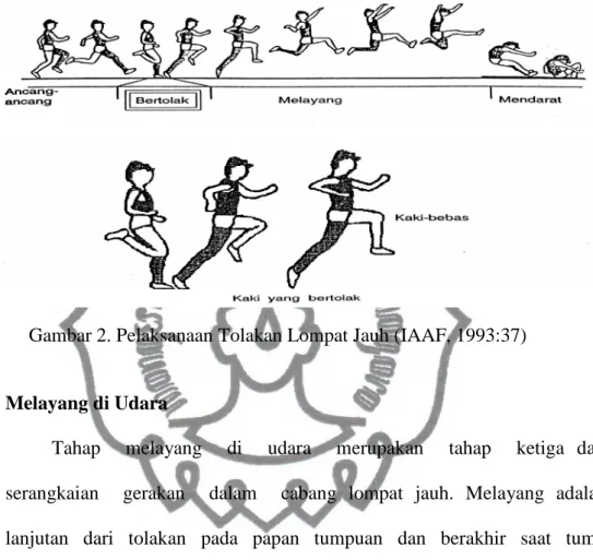 Gambar 2. Pelaksanaan Tolakan Lompat Jauh (IAAF, 1993:37) 