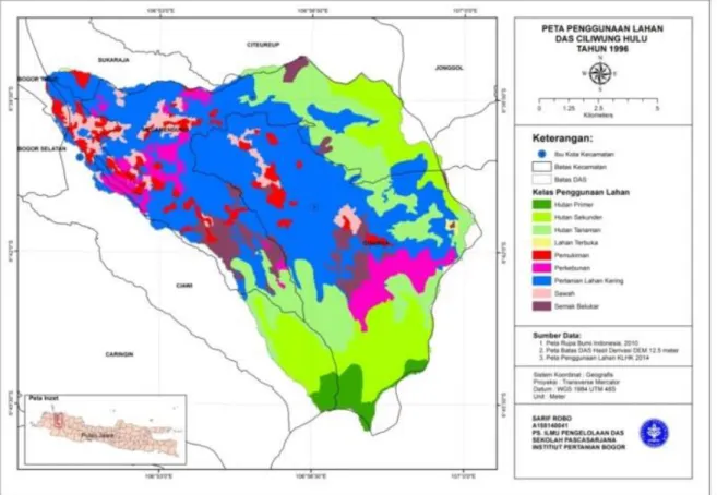 Gambar 5. Peta penggunaan lahan DAS Ciliwung Hulu tahun 2013 