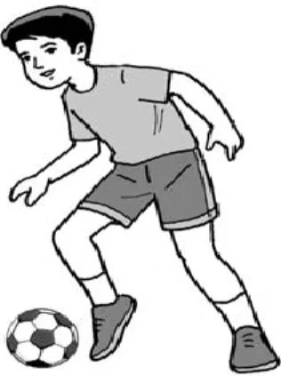 Gambar 3.Menggiring bola dengan punggung kaki. 