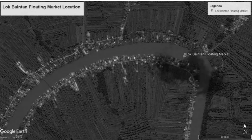 Figure 1. Lok Baintan Floating Market Location. Source: Google Earth 