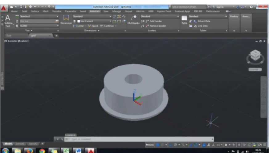 Gambar 4.2 Pemodelan  Body Surface Single Point Mooring dengan menggunakan software Autocad 3D 