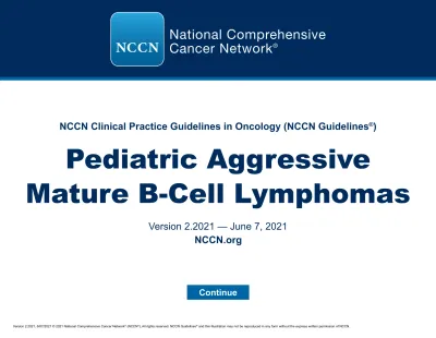 Staging And Risk Group Classification - Mature B-Cell Lymphomas