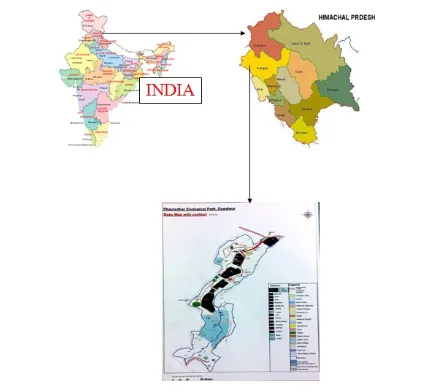 Figure 1. Location map of Dhauladhar Nature Park at Gopalpur