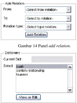 Gambar 14 Panel add relation. 