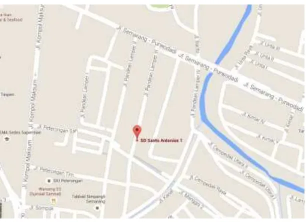 Gambar 4.1  Peta lokasi SD Antonius 01 Semarang 