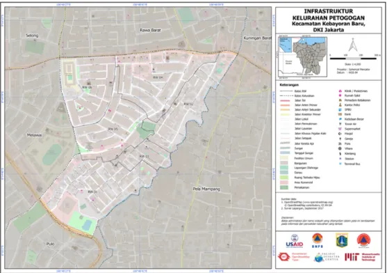 Gambar 1.3 Peta Kelurahan Petogogan  (Sumber: Openstreetmap, 2017) 