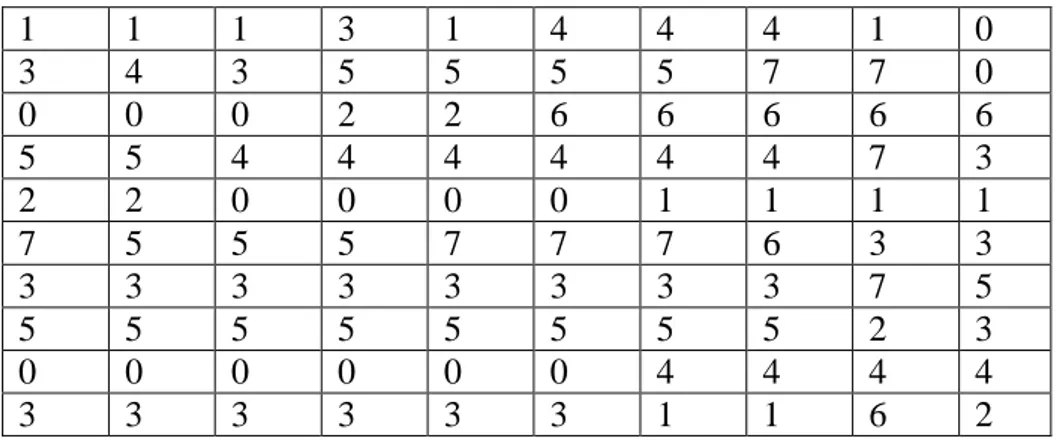 Gambar 2.9 Matriks Citra 10 x 10 