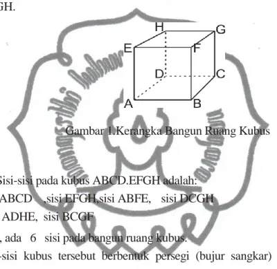 Gambar 1.Kerangka Bangun Ruang Kubus 