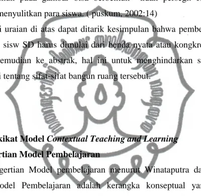 Gambar  di  atas  adalah  bangun  ruang  kubus,  walaupun  kubus  merupakan  bangun  ruang  yang  berdimensi  tiga  namun  ketika  gambarnya  dibuat  pada  kertas  maka  akan  menunjukkan  perbedaan  dengan  bangun  kubus  sebenarnya