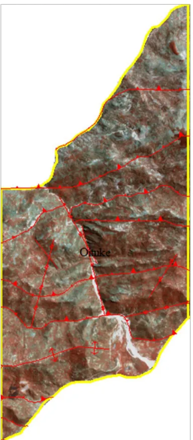 Gambar 10. Bagian daerah Oetuke dan sekitarnya yang memperlihatkan sungai besar memanjang dari utara-