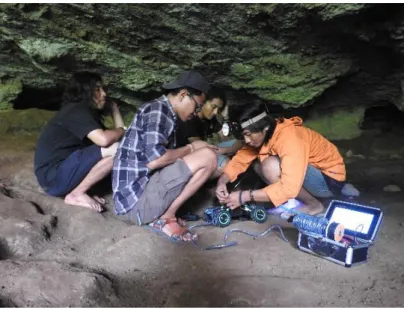 Gambar 2-3 Kondisi ruangan di dalam goa (sumber : penulis, 2017)  Pada  Juni  2016  lalu  lokasi  Situs  Maelang  sudah  dikunjungi  oleh  tim  BPCB  Trowulan