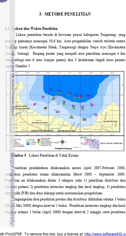 Gambar 5.  Lokasi Penelitian di Teluk Kronjo 