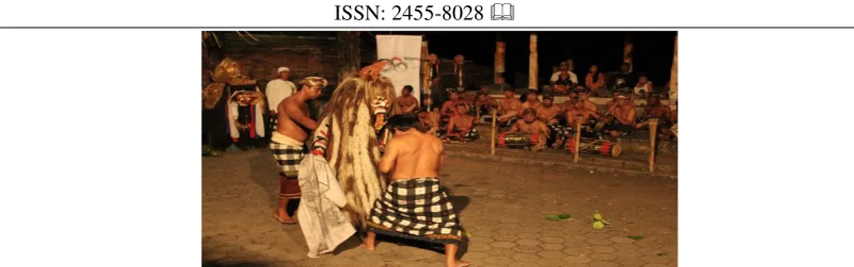 Figure 7. Rangda dancers are being stabbed by kris weapon 