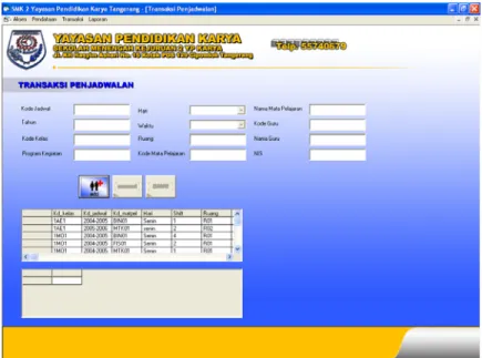 Gambar 4.64 User Interface Transaksi Penjadwalan 