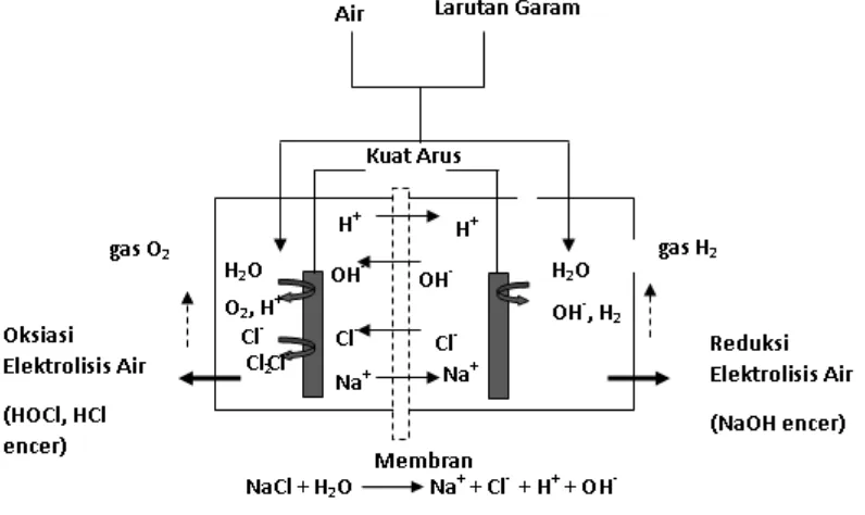 Gambar 2.5. Oksidasi elektrolisis air  