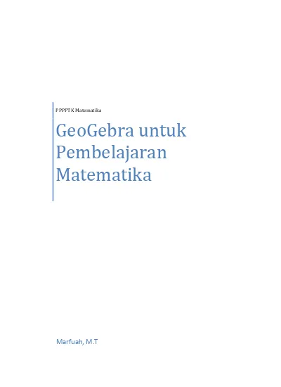 GeoGebra Untuk Pembelajaran Matematika