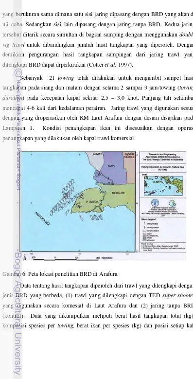 Gambar 6 Peta lokasi penelitian BRD di Arafura.